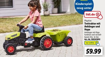 Lidl Playtive Trettraktor mit Anhänger und Hupe Angebot