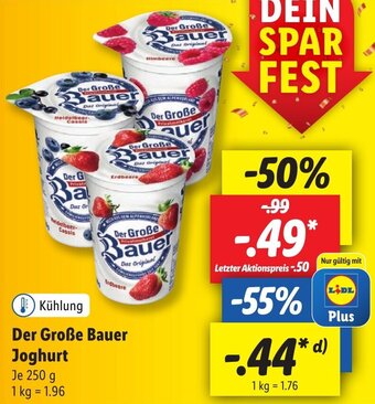 Lidl Der Große Bauer Joghurt 250 g Angebot