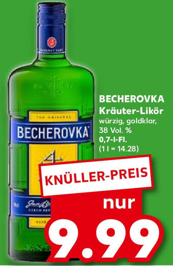 Kaufland BECHEROVKA Kräuter-Likör 0,7 L-Fl. Angebot