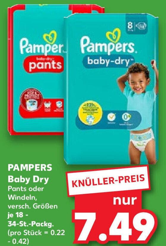 PAMPERS Baby Dry 18 34St.Packg. Angebot bei Kaufland