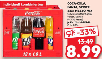 Kaufland COCA-COLA, FANTA, SPRITE oder MEZZO MIX Ka. 12x1 L-PET-Fl. Angebot