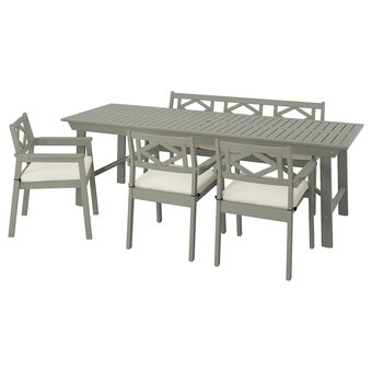 IKEA Bondholmen tisch+3 armlehnstühle+bank/außen grau las./frösön/duvholmen beige Angebot