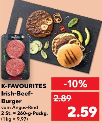 Kaufland K-FAVOURITES Irish-Beef Burger 260 g Packg. Angebot