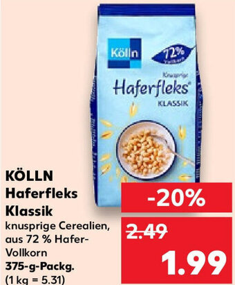 Kaufland KÖLLN Haferfleks Klassik 375 g Packg. Angebot