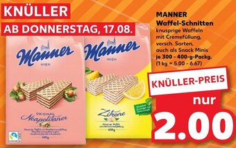 Kaufland MANNER Waffel-Schnitten 300-400 g Packg. Angebot