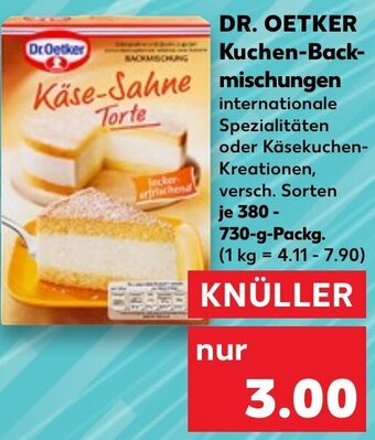 Kaufland DR. OETKER Kuchen Backmischungen 380-730 g Packg. Angebot