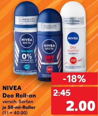 Kaufland NIVEA Deo Roll-on 50-ml-Roller Angebot