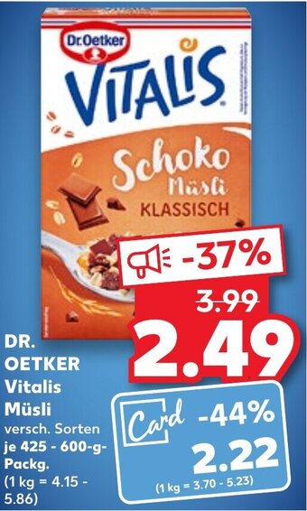 Kaufland DR. OETKER Vitalis Müsli 425-600 g Packg. Angebot