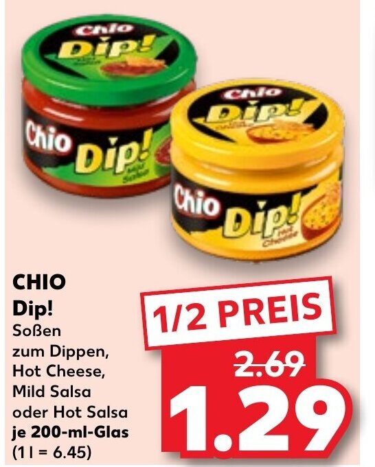 CHIO Dip! oder Hot Salsa 200mlGlas Angebot bei Kaufland