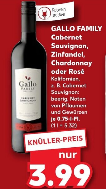 Kaufland GALLO FAMILY Cabernet Sauvignon, 0,75 l Fl. Angebot