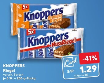 Kaufland KNOPPERS Riegel 200-g-Packg. Angebot