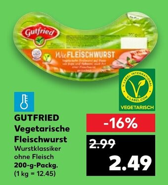 Kaufland GUTFRIED Vegetarische Fleischwurst 200 g Packg. Angebot