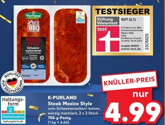 Kaufland K-PURLAND Steak Mexico Style 750 g Packg. Angebot