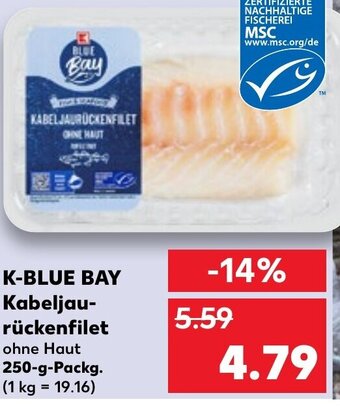 Kaufland K-BLUE BAY Kabeljau-rückenfilet 250-g-Packg. Angebot