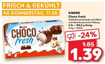 Kaufland KINDER Choco fresh 102,5-g-Packg. Angebot