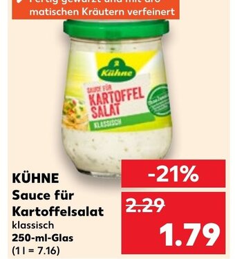 Kaufland KÜHNE Sauce für Kartoffelsalat 250 ml Glas Angebot