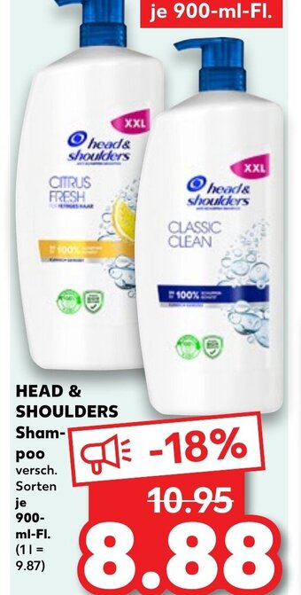 Kaufland HEAD & SHOULDERS Sham- роо 900 ml Fl. Angebot