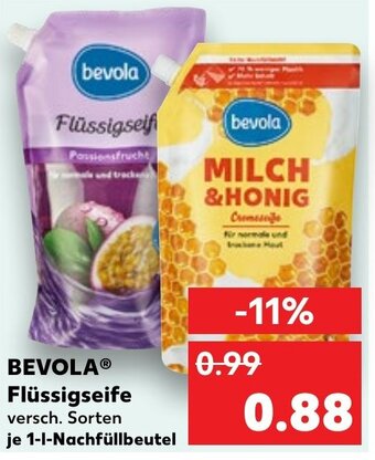 Kaufland BEVOLAⓇ Flüssigseife 1-l-Nachfüllbeutel Angebot