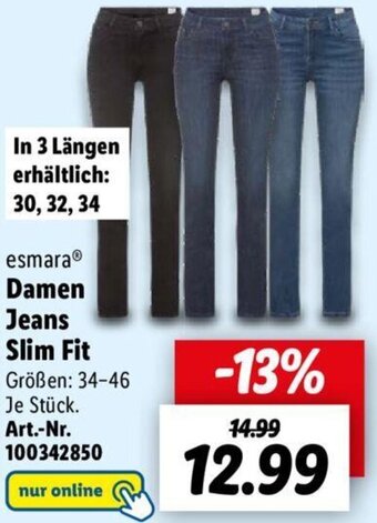 Lidl esmara® Damen Jeans Slim Fit Angebot