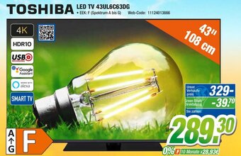 Expert TOSHIBA LED TV 43UL6C63DG Angebot