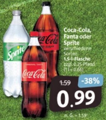 Markant Markt Coca-Cola, Fanta oder Sprite 1,5 L Flasche Angebot