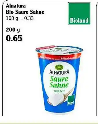 Globus Alnatura Bio Saure Sahne Bioland Angebot