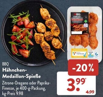 Aldi Süd BBQ Hähnchen-Medaillon-Spieße 400 g Packung Angebot