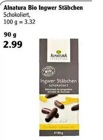 Globus Alnatura Bio Ingwer Stäbchen Angebot