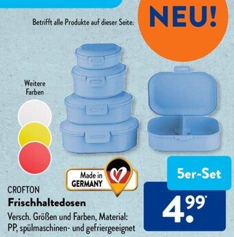 Aldi Süd CROFTON Frischhaltedosen 5er-Set Angebot