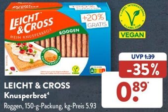 Aldi Süd LEICHT & CROSS Knusperbrot 150 g Packung Angebot