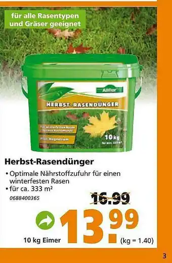 Globus Baumarkt Herbst-rasendünger Angebot