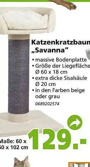 Globus Baumarkt Katzenkratzbaum „savanna” Angebot