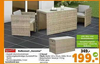 Globus Baumarkt Trend Line Balkonset „sacoma” Angebot