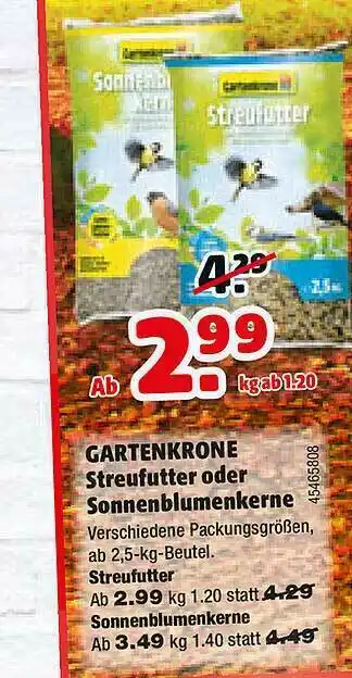 Hagebau Gartenkrone Streufutter Oder Sonnenblumenkerne Angebot