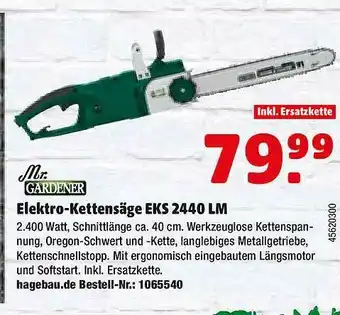 Hagebau Mr Gardener Elektro-kettensäge Eks 2440 Lm Angebot