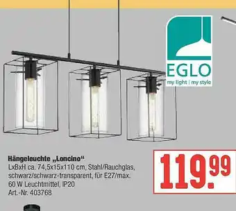 Hellweg Hängeleuchte „loncino” Angebot