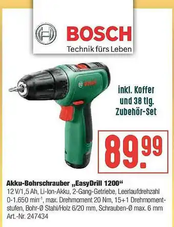 Hellweg Akku-bohrschrauber „easydrill 1200” Angebot