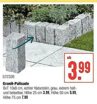 Hellweg Granit-palisade Angebot