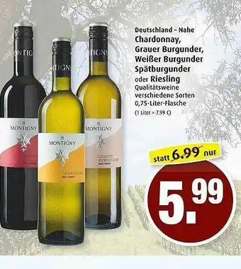 Markant Chardonnay, Grauer Burgunder, Weißer Burgunder Spätburgunder Oder Riesling Angebot