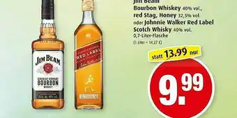 Markant Jim Beam Bourbon Whiskey, Red Stag, Honey Oder Johnnie Walker Red Label Scotch Whisky Angebot