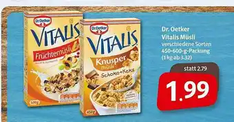 Markant Markt Dr. Oetker Vitalis Müsli Verschiedene Sorten Angebot