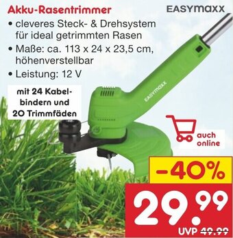 Netto Marken-Discount Easymaxx Akku-Rasentrimmer Angebot