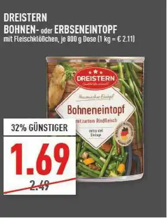 Marktkauf Dreistern Bohnen- Oder Erbseneintopf Angebot