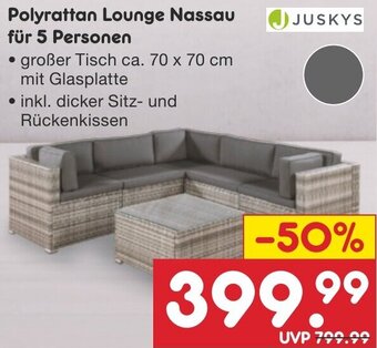 Netto Marken-Discount JUSKYS Polyrattan Lounge Nassau für 5 Personen Angebot