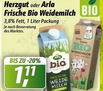 Simmel Herzgut oder Arla Frische Bio Weidemilch 1L Angebot