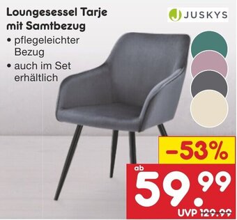 Netto Marken-Discount JUSKYS Loungesessel Tarje mit Samtbezug Angebot