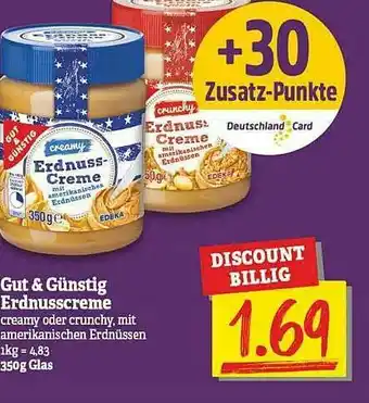 NP Discount Gut & Günstig Erdnusscreme Angebot