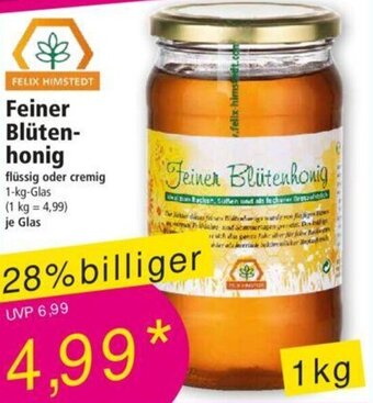 Norma FELIX HIMSTEDT Feiner Blüten honig 1-kg-Glas Angebot