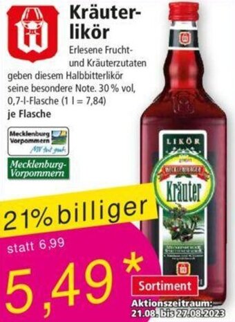 Norma Kräuterlikör 0,7 L Flasche Angebot