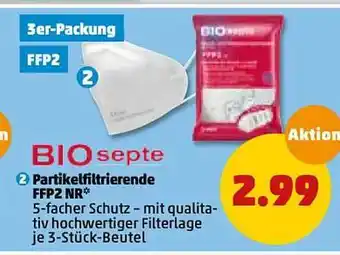 PENNY Biosepte Bartikelfiltrierente Ffp2 Nr Angebot